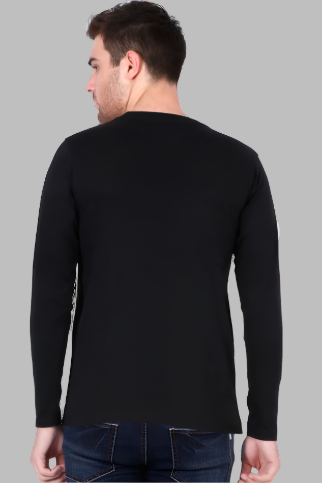 Men's Black colour back full sleeve tshirt