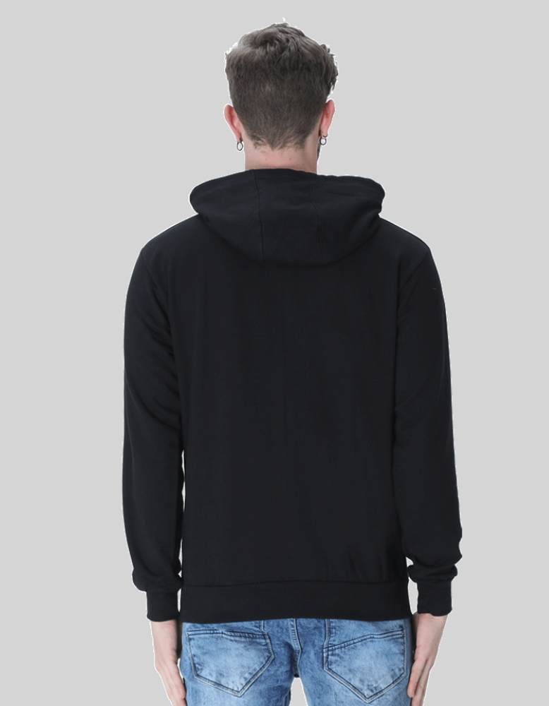 Men's Teebrary black colour Hooded Sweatshirt back