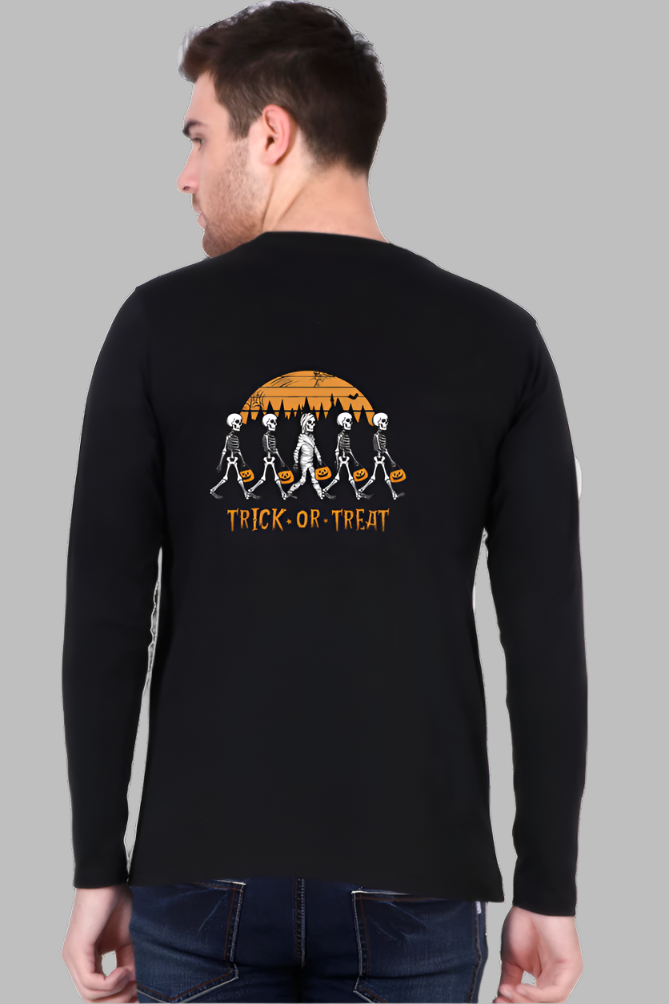 Men's Trick or Treat black colour back Full sleeve T-shirt