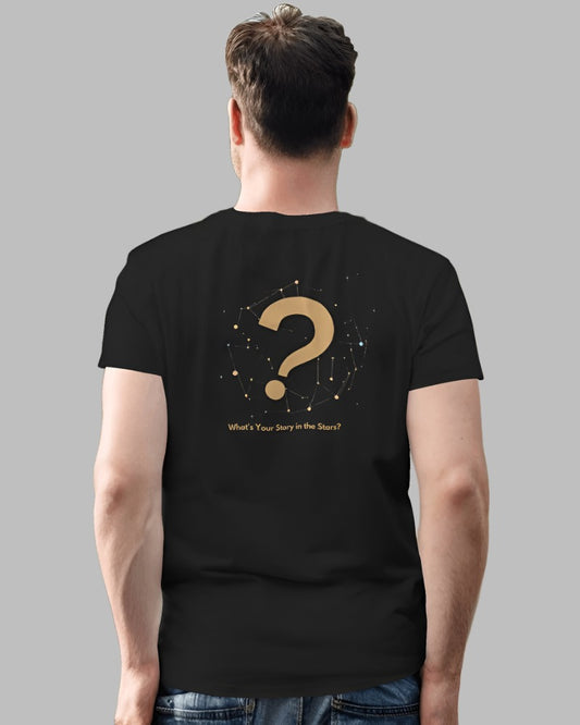Men's What's your story in stars Black colour  tshirt