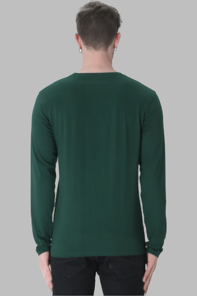 Men's green colour back full sleeve tshirt