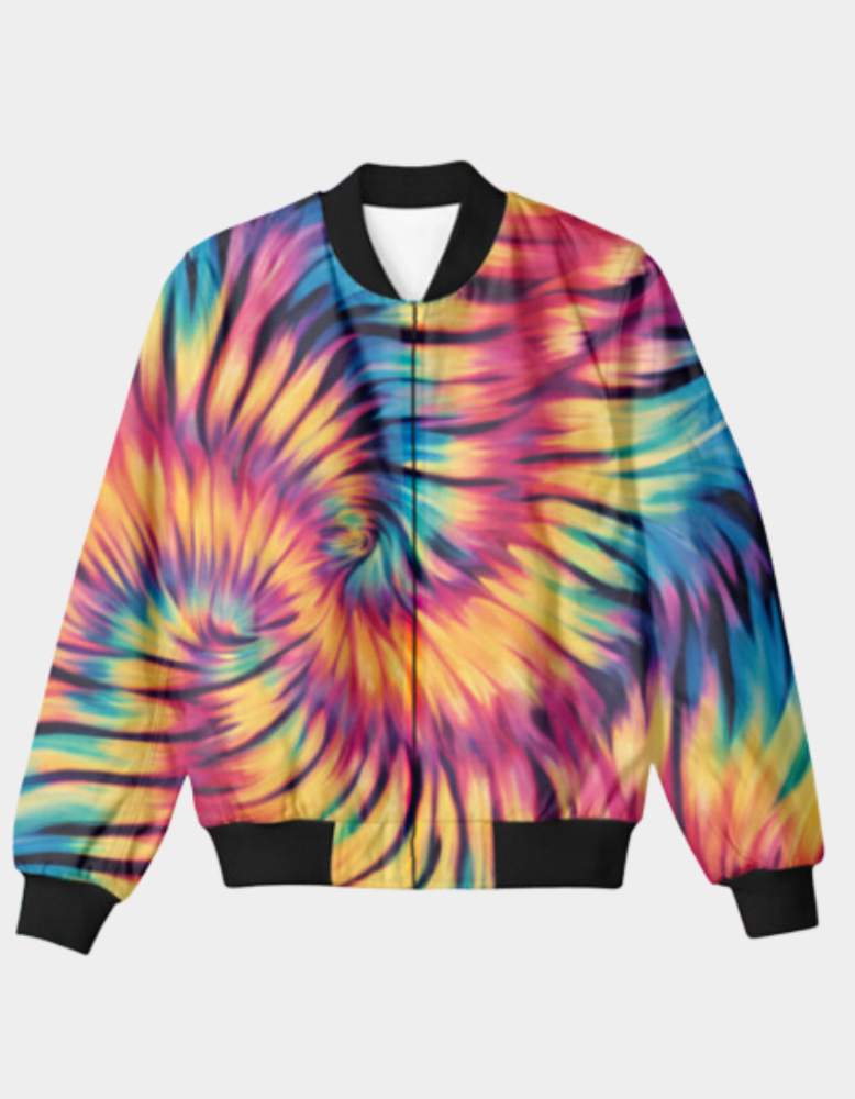 Unisex Tie-Dye Pattern Bomber Jacket