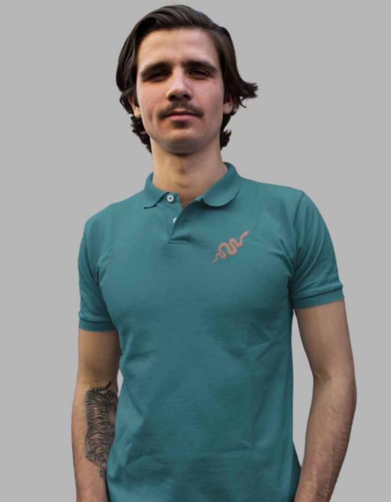 Men's Printed Snake Polo T-shirt