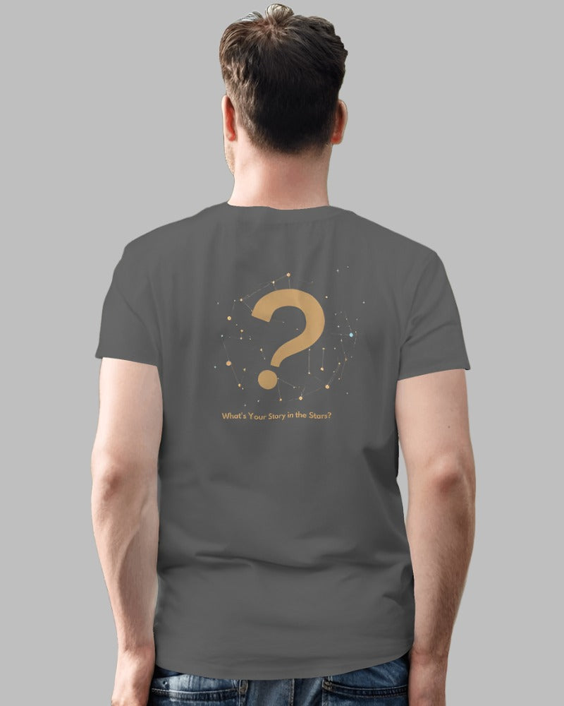Men's What's your story in stars grey colour tshirt