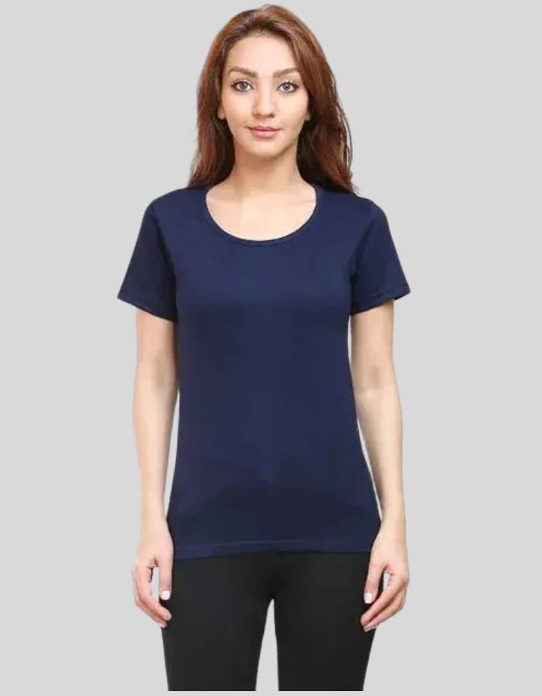 Women's Lift your limits Navy blue color fitness t-shirt