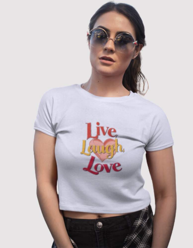 Women's Live.Laugh.Love Lavender Colour crop top