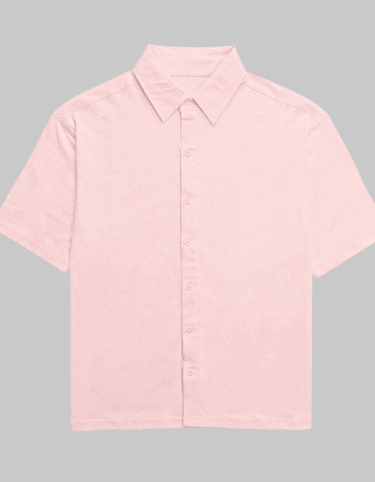 Women's Solid Baby Pink Oversized shirt