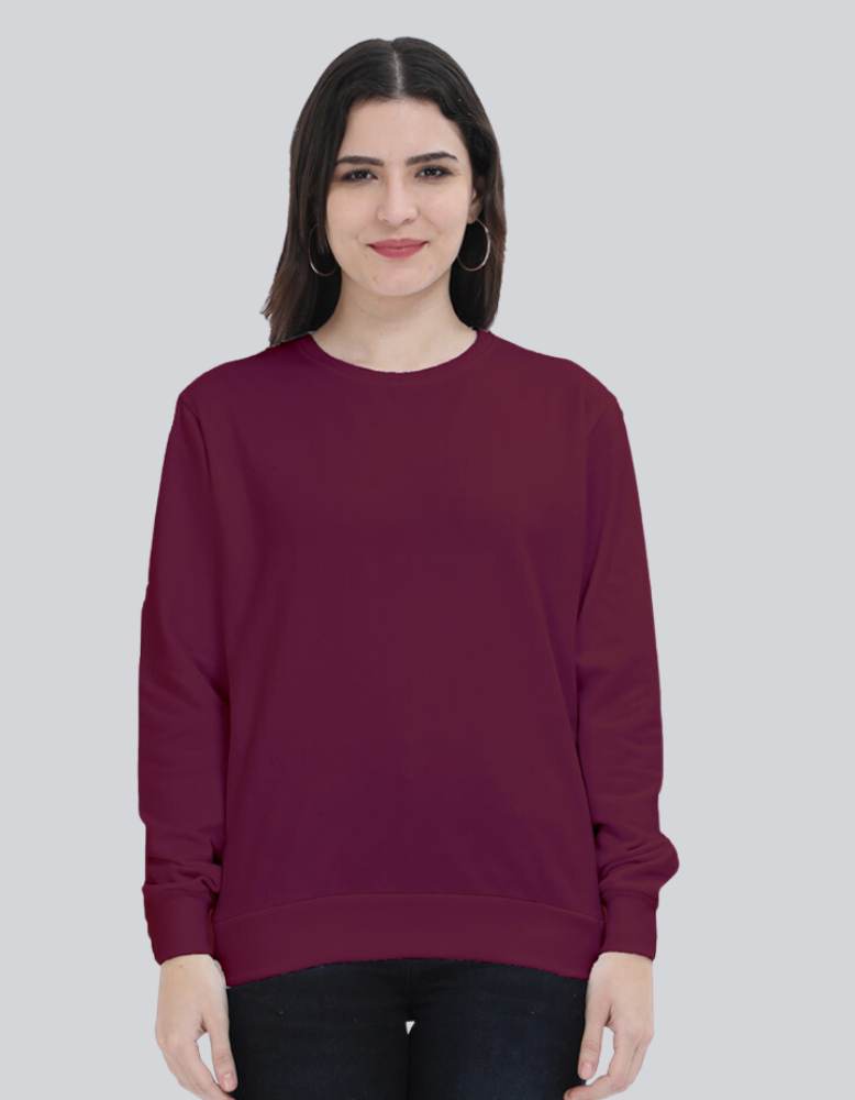 Women's Solid maroon color sweatshirt
