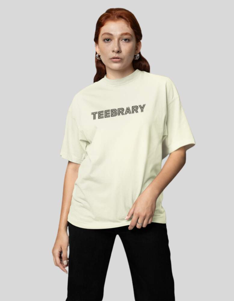 Women's Teebrary Front oversized Beige colour