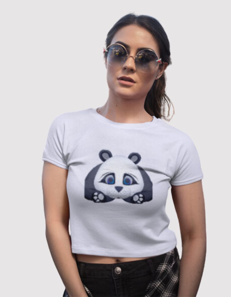 Women's panda lavender colour crop top