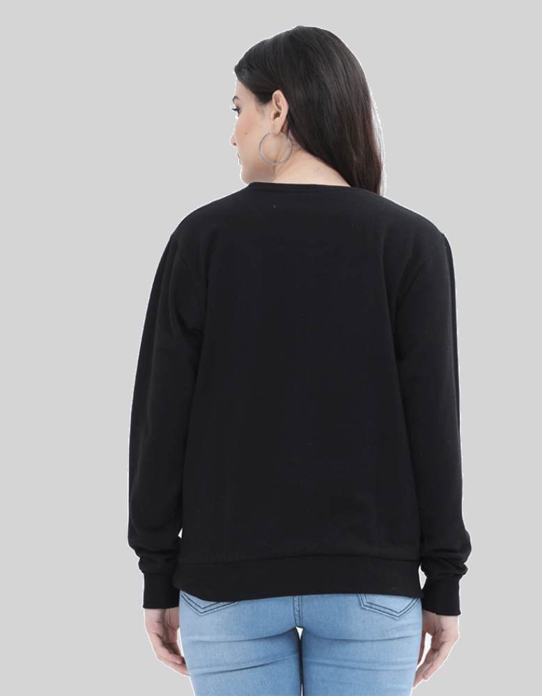Women's roses black colour sweatshirts back