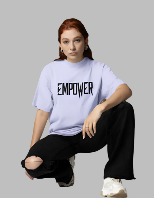 Women's Empower Lavender Colour Oversized T-shirt