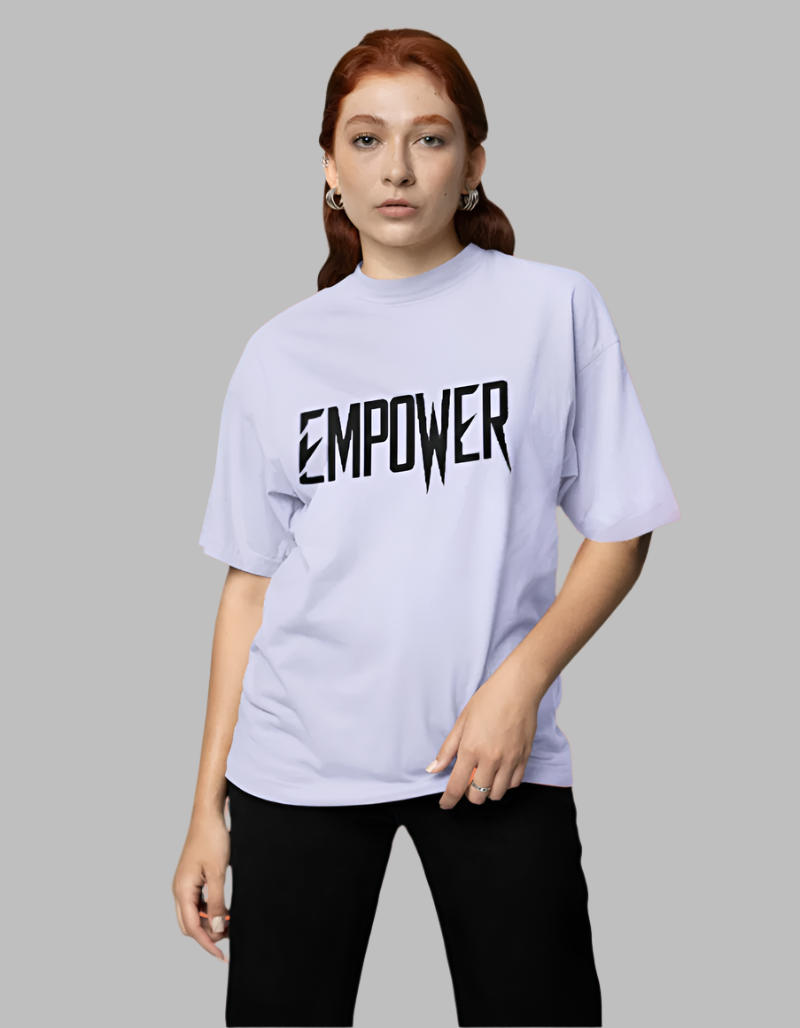 Women's Empower Lavender Colour Oversized T-shirt