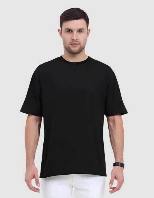 Solid Black Oversized T-shirt for mens