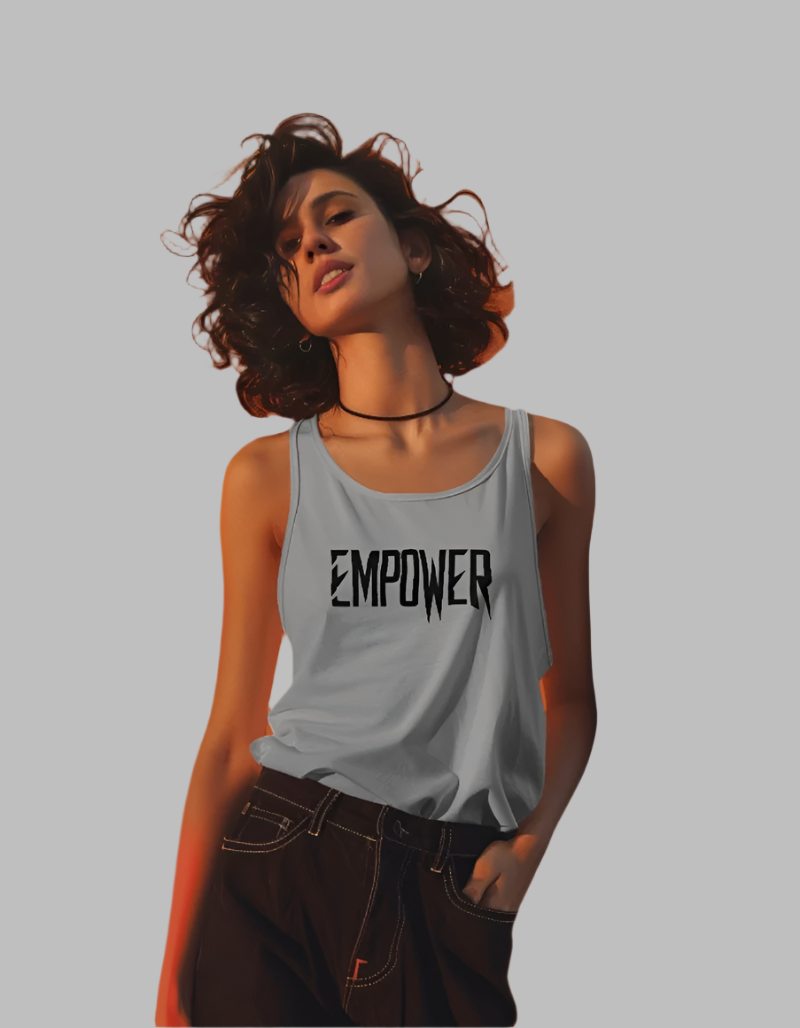 Women's Empower grey color Tank top