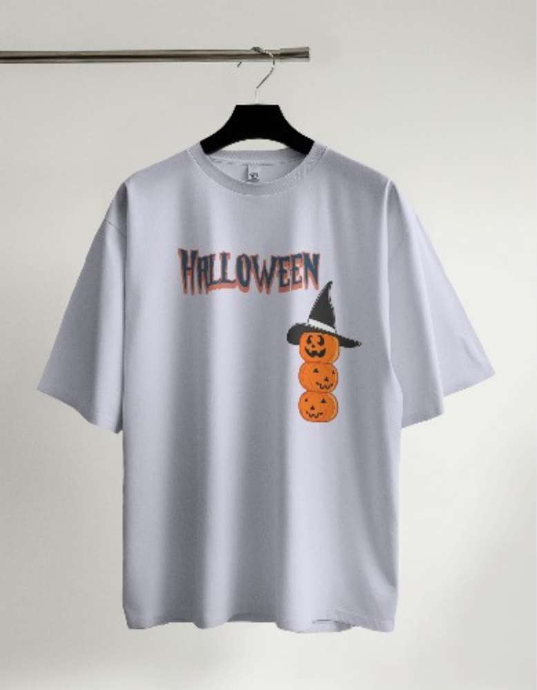 Halloween Special Unisex  Lavender colour Oversized T-shirt