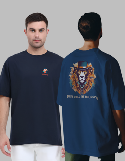 Men's Just call me majety Navy blue Colour  oversized t-shirt