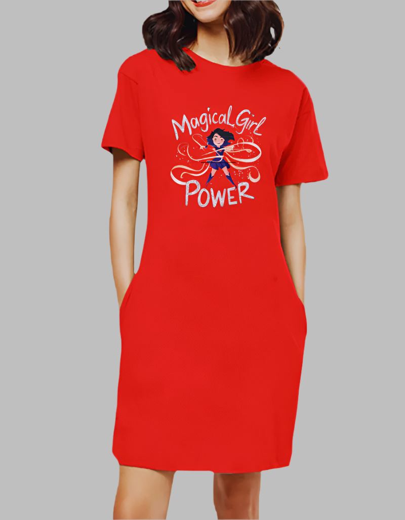 Women's Red Magical power Graphic printed Dress