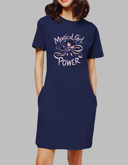 Women's Blue Colour Magical power Graphic printed Dress