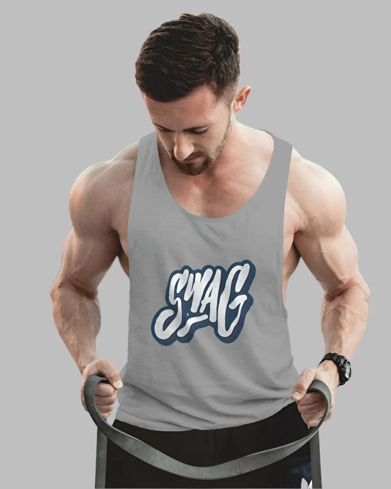 Men Sleeveless grey colour T-shirt