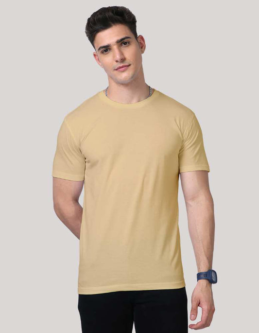 Men's Beige colour Supima Cotton T-shirt