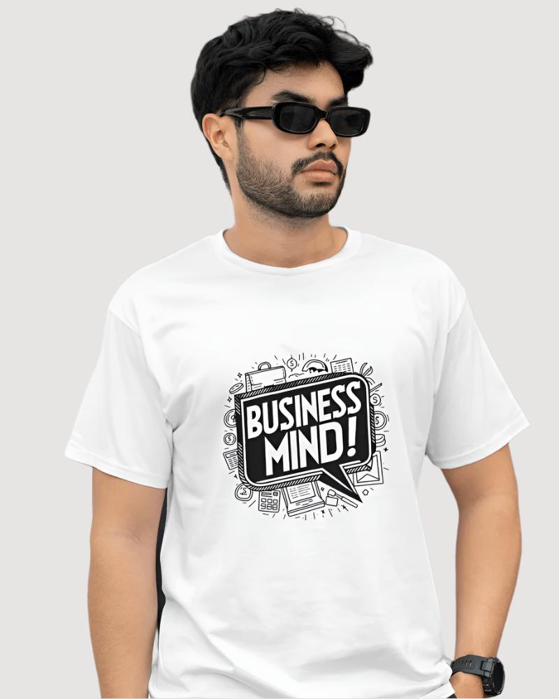 Men's Business mind White Colour T-shirt