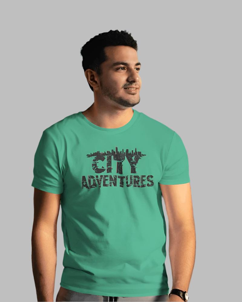 Men's City Adventures Mint colour T-shirt