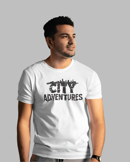 Men's City Adventures White colour T-shirt