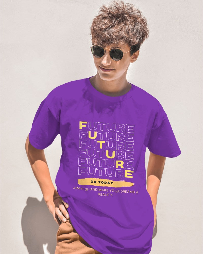 Men's Future is today Purple colour T-shirt