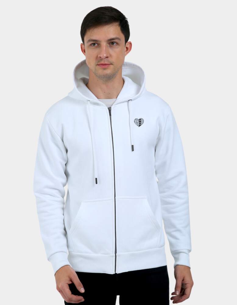 Men's Let Your Heart Sing white colour Zipper Hoodie front