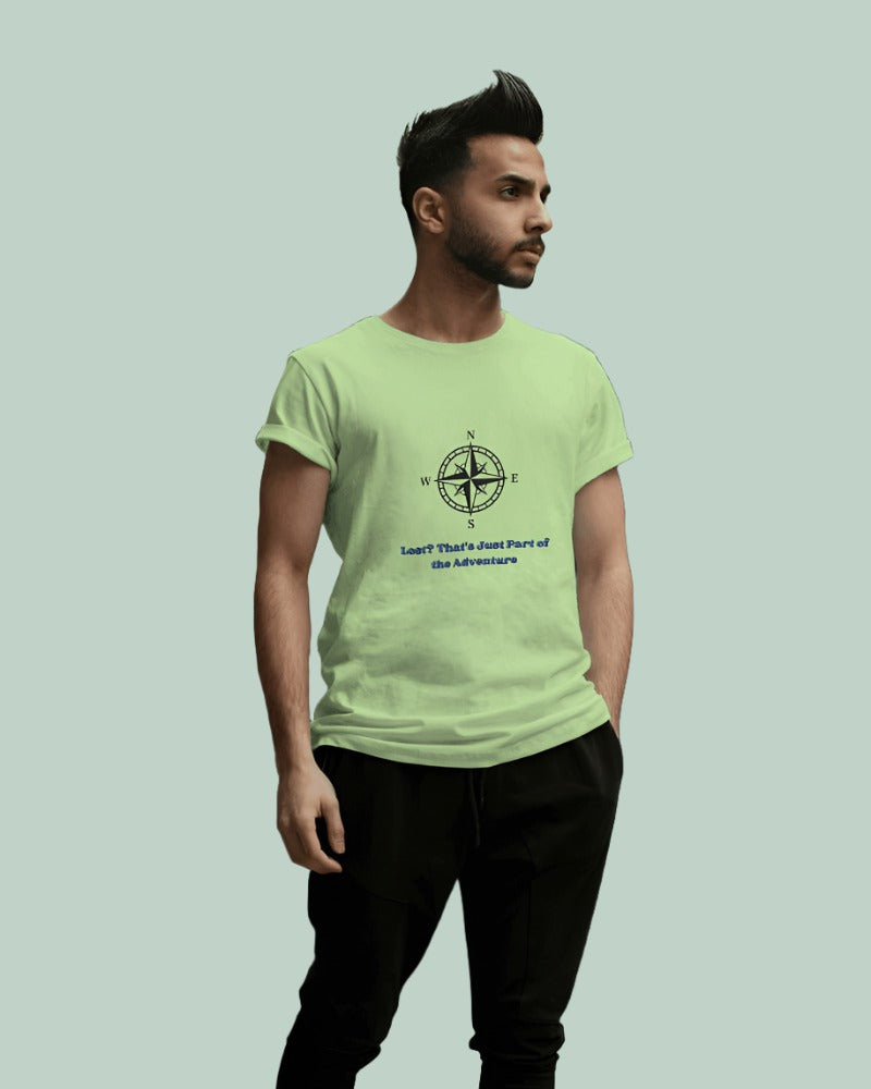 Men's Lost? Adventure part Jade Colour T-shirt