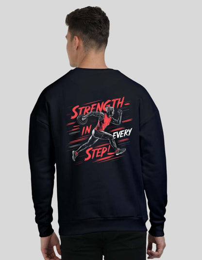 Men's Strength in Every Step black colour Sweatshirt