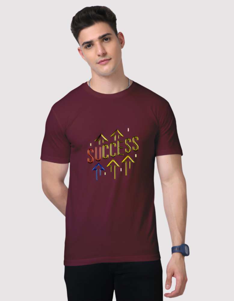 Men's Success supima Maroon  colour tshirt