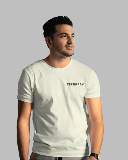 Men's Teebrary Beige Colour T-shirt front