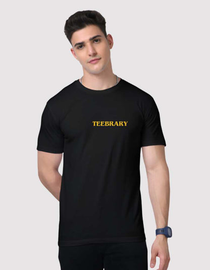 Men's Teebrary Black Colour Tshirt