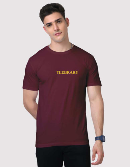 Men's Teebrary Maroon Colour Tshirt