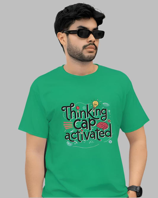 Men's Thinking cap Jade colour tshirt