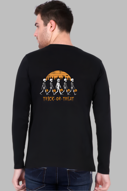 Men's Trick or Treat  black colour back Full sleeve T-shirt