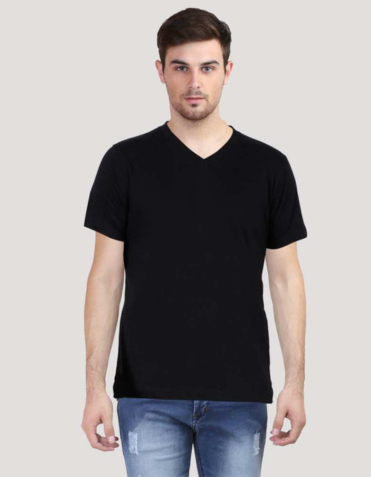 Men's Vneck Black colour Tshirt