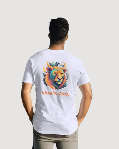 Men's lion Gaze Lavender Colour T-shirt