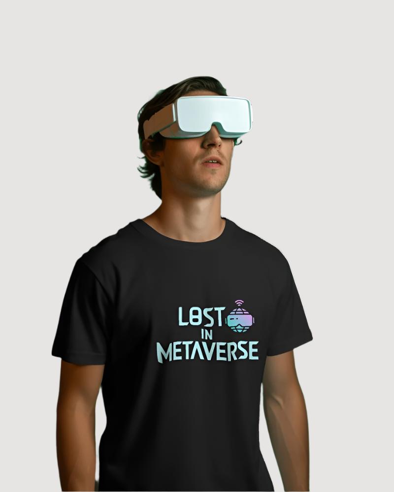 Men's lost in metaverse Black Colour  t-shirt