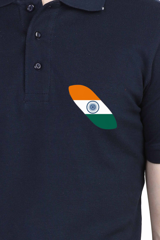 Men's Indian flag  polo t-shirt blue colour 