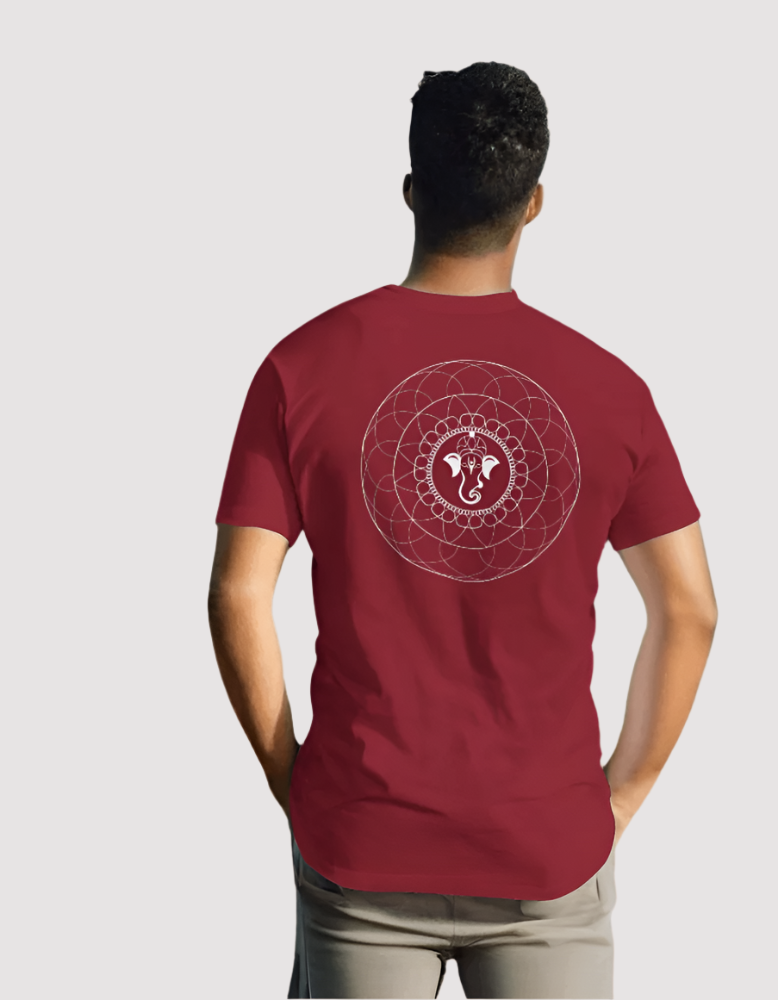 Men's shree_Ganeshaya_namah_maroon colour  back tshirt