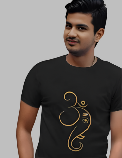 Men's Om Ganesha  black Colour t-shirt