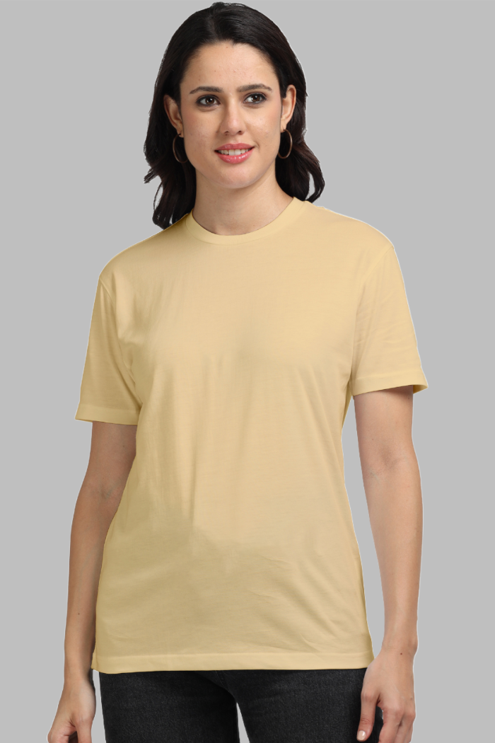 Women's Solid supima cotton t-shirt Beige colour