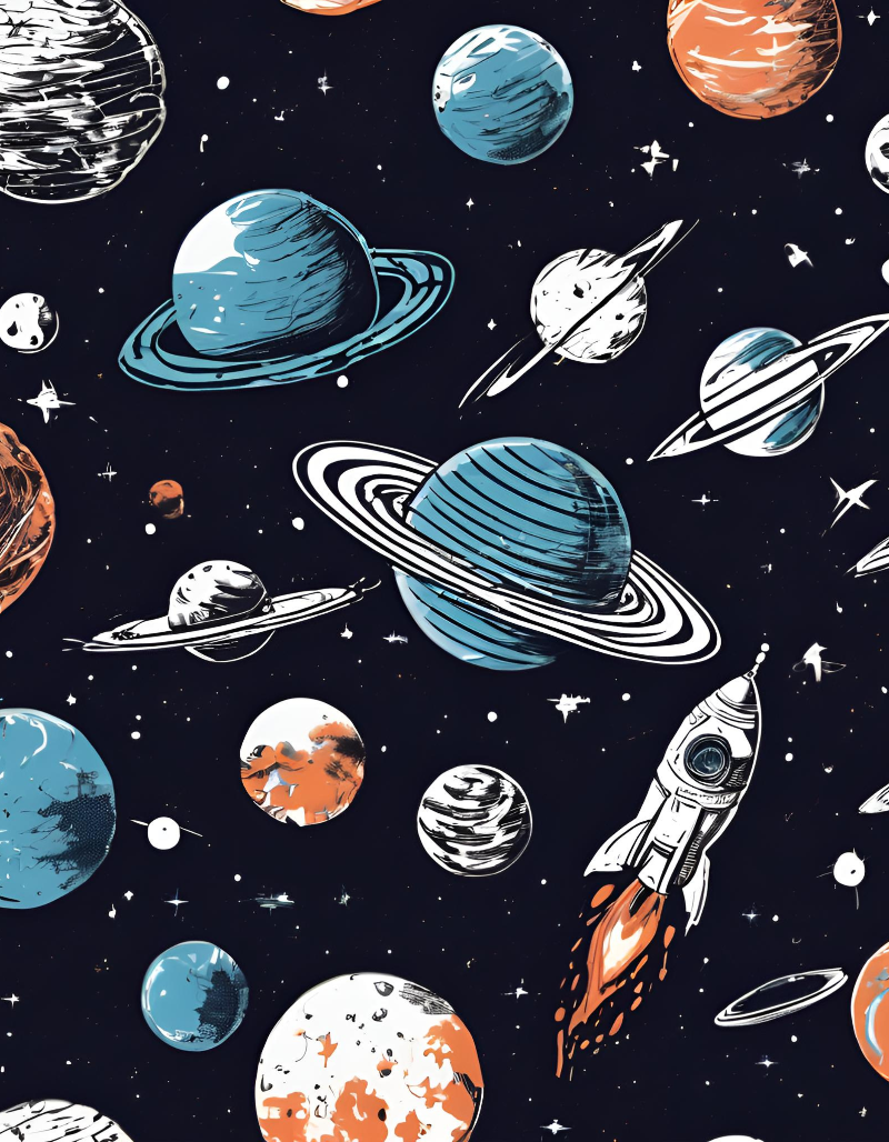 Space pattern T-shirt design