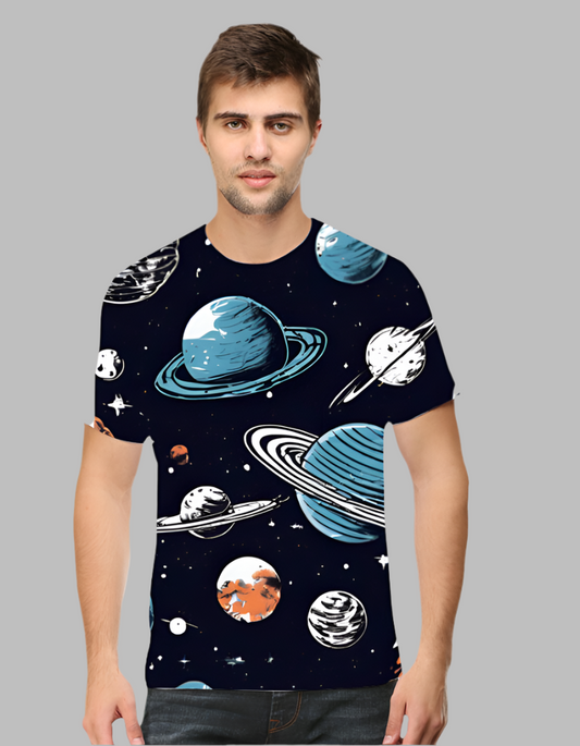 Mens printed Space pattern T-shirt