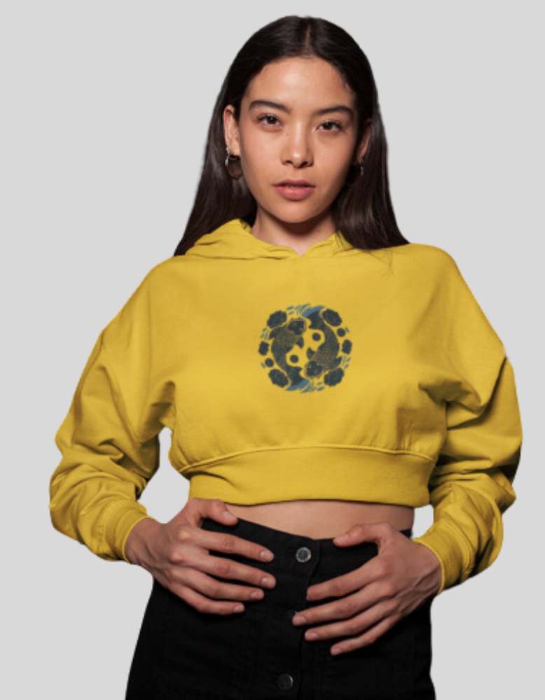 Women_s_mustard_yellow_color_Yin_Yang_Koi_Crop_Hoodie