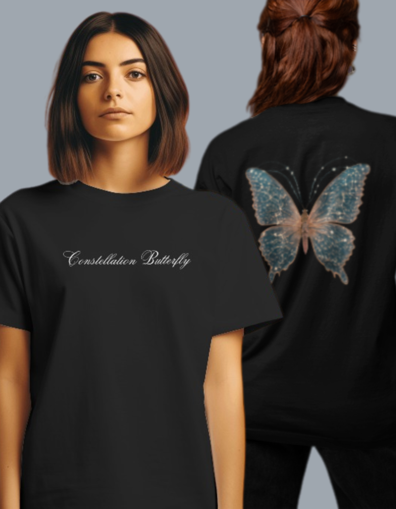 Women's Constellation Butterfly Black colour T-shirt