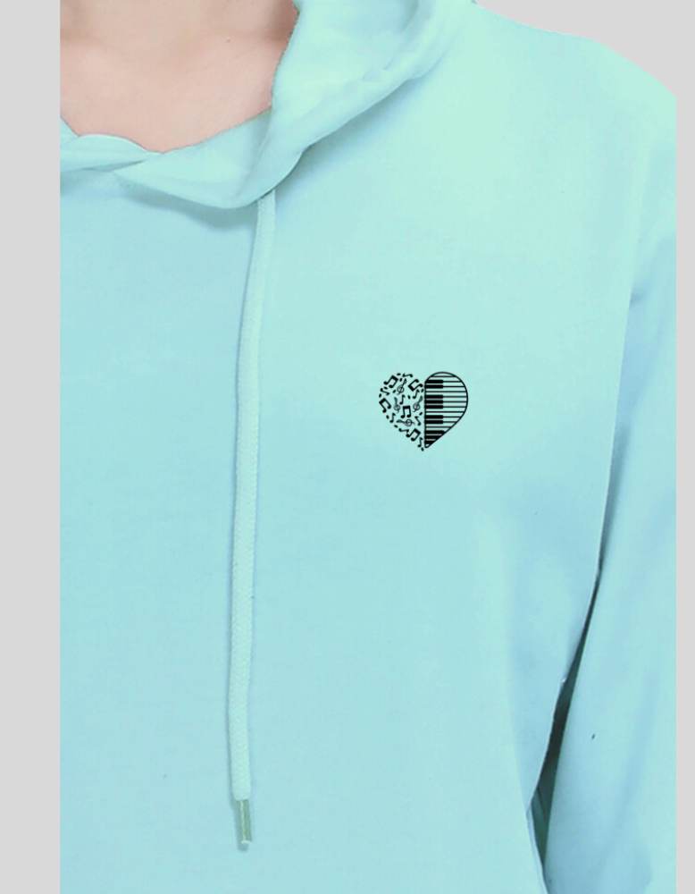 Women's Let your Heart sing Hooded Sweatshirt mint colour front